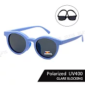 【SUNS】兒童彈力太陽眼鏡 時尚韓版ins圓框墨鏡1-6適用 寶麗來鏡片 抗UV400  藍框藍腳