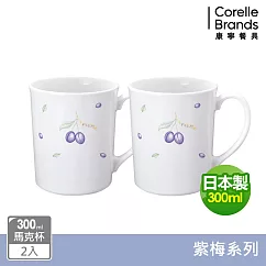 【美國康寧 CORELLE】紫梅2件式馬克杯組─B01
