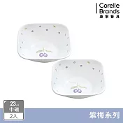 【美國康寧 CORELLE】紫梅2件式方形碗組-B03