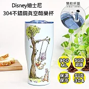 Disney 迪士尼 304不鏽鋼真空美型酷樂杯-小熊維尼 (SGS檢測認證 900ml大容量 流線美型好拿握)