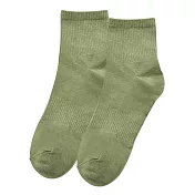 【ONEDER旺達】素色中筒襪 韓系中統襪 台灣製女襪棉襪- 森林綠 BA-A4-16