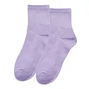 【ONEDER旺達】素色中筒襪 韓系中統襪 台灣製女襪棉襪- 浪漫紫 BA-A4-21