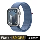 Apple Watch S9 GPS 41mm 鋁金屬錶殼搭配運動型錶環 (銀鋁冬藍型錶環)