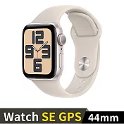 Apple Watch SE GPS 44mm 鋁金屬錶殼搭配運動型錶帶 (星光鋁星光錶帶(M/L))