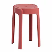 【好氣氛家居】繽紛亮色可疊放造型塑膠椅-四入組(七色可選) 紅色