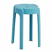 【好氣氛家居】繽紛亮色可疊放造型塑膠椅-四入組(七色可選) 藍色