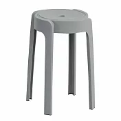 【好氣氛家居】繽紛亮色可疊放造型塑膠椅-六入組(七色可選) 灰色