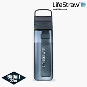 LifeStraw Go 提蓋二段式過濾生命淨水瓶 650ml｜(濾水瓶 登山 健行 露營 旅遊 急難 避難 野外求生) 深藍色