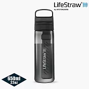 LifeStraw Go 提蓋二段式過濾生命淨水瓶 650ml｜(濾水瓶 登山 健行 露營 旅遊 急難 避難 野外求生) 黑色