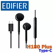Edifer 漫步者 H180Plus Type-C 半入耳式通話式耳機 Hi Res認證 Typc C 接頭 2色 黑色