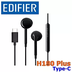 Edifer 漫步者 H180Plus Type─C 半入耳式通話式耳機 Hi Res認證 Typc C 接頭 2色 黑色