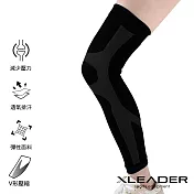 【Leader X】XW-03 台灣製進化版X型運動壓縮機能護腿套 1只入 M 黑色