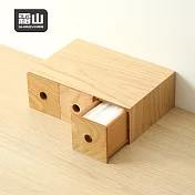 【日本霜山】桌上用木質三層抽屜收納櫃