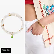 SHASHI 紐約品牌 Eliza 白色珍珠 三層手鍊 50公分項鍊 2用款
