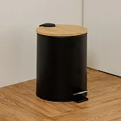【H&R安室家】靜音緩降腳踏式垃圾桶5L-黑PBL94A