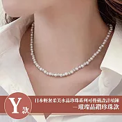 【Sayaka 紗彌佳】買一送一珍珠項鍊獨家 日本輕奢柔美水晶珍珠 可疊戴設計 多款選 盒裝 送禮 禮物 -Y款-璀璨晶鑽珍珠款