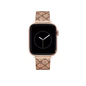 【NINE WEST】Apple watch 經典LOGO不鏽鋼蘋果錶帶 42/44/45/49mm 玫瑰金
