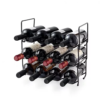 《tescoma》UnoVino12格酒架(黑) | 酒瓶架 紅酒架 收納架