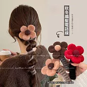 日式編髮神器 電話線編髮器 泡泡辮子髮圈  (B組)淺咖花朵+素色2入