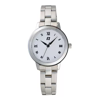 RAINBOW TIME 簡約俐落時尚腕錶-銀X白