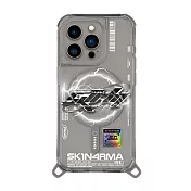 SKINARMA iPhone 15 Pro Bolt 閃電漩渦磁吸防摔手機殼 附掛繩環 灰色