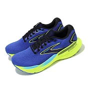 Brooks 慢跑鞋 Glycerin GTS 21 男鞋 藍 螢光綠 回彈 透氣 甘油系列 路跑 運動鞋  1104201D429