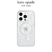 【kate spade】iPhone 15系列 MagSafe 精品手機殼 銀絲炫彩 iPhone 15 Pro