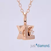 【Just Diamond】18K玫瑰金 立方單鑽 鑽石項鍊