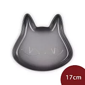 Le Creuset 萬聖節系列 黑貓造型盤 17cm 燧石灰