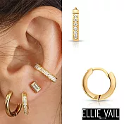 ELLIE VAIL 邁阿密防水珠寶 金色簡約鑲鑽小圓耳環 Tinsley Huggie Hoop