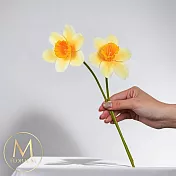 【Floral M】浪漫限定冬季橙黃色西洋水仙花仿真花花材 （4入組）