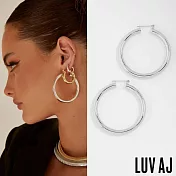 UV AJ 好萊塢潮牌 銀色簡約 小寬版大圓耳環 AMALFI TUBE HOOPS