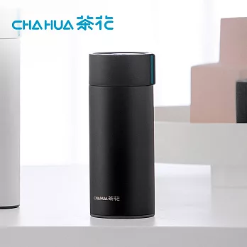 【茶花CHAHUA】316不鏽鋼銀離子抗菌真空濾茶保溫瓶-320ml- 冷酷黑
