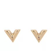 LV Essential V 經典標誌針式耳環 (金色)