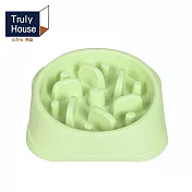 【Truly House】寵物防滑慢食碗 防打翻設計/防噎食碗/寵物碗(三色任選) 綠色