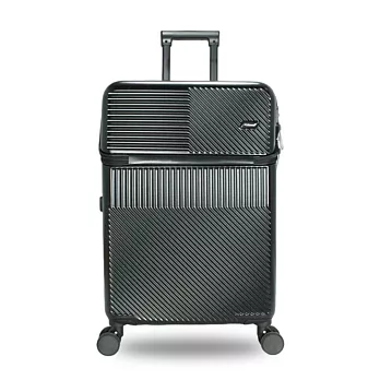 DF travel - M23前開式USB充電TSA海關密碼鎖筆電收納飛機輪28吋行李箱 - 多色可選 黑色