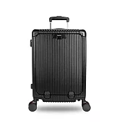 DF travel - 愛情海系列前開USB充電TSA海關密碼鎖筆電收納鎖飛機輪20吋行李箱 - 共4色 黑色