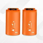 【WOAWOA】5L大容量防水收納袋 (防水 防水手提袋 乾溼分離袋 可折疊防水包 登山包 防水筒 登山 運動) 活力橘(2入)