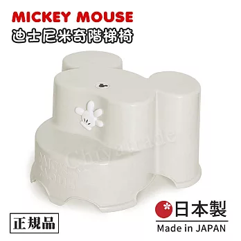 【迪士尼Disney】日本製 米奇大頭造型 防滑墊高椅 階梯椅 踩腳椅 防滑墊腳椅(日本境內版)-白/粉    白