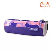 美國 BEATRIX NEW YORK 美式休閒防潑水圓桶文具筆袋 迷彩紫