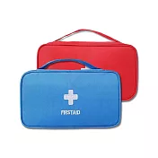 (任選2袋超值組)生活良品-家庭護理手提式雙拉鍊醫藥保健品大容量分類收納包1入/袋(本品不含醫療用品,車用旅行戶外急救箱,居家應急防災防疫包) 藍色*1袋+紅色*1袋