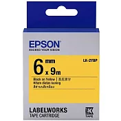 EPSON 原廠標籤帶 粉彩系列 LK-2YBP 6mm 黃底黑字