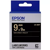 EPSON 原廠標籤帶 粉彩系列 LK-3BKP 9mm 黑底金字