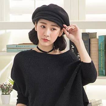 【Wonderland】經典素色羊毛貝蕾帽(3色) FREE 黑色