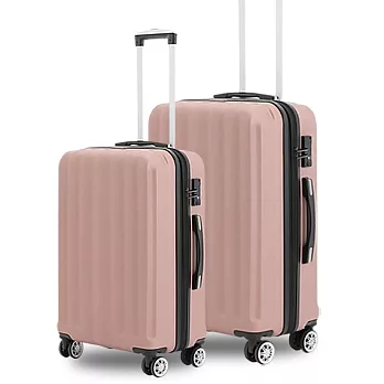 KANGOL - 英國袋鼠海岸線系列ABS硬殼拉鍊20+24吋兩件組行李箱 - 多色可選 粉紅