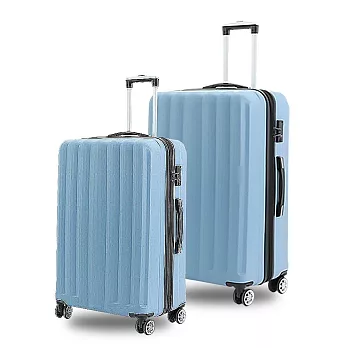 KANGOL - 英國袋鼠海岸線系列ABS硬殼拉鍊20+24吋兩件組行李箱 - 多色可選 粉藍