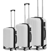 KANGOL - 英國袋鼠海岸線系列ABS硬殼拉鍊三件組行李箱 - 多色可選 白色