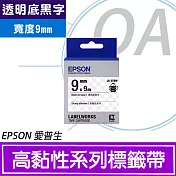 EPSON 原廠標籤帶 高黏性系列 LK-3TBW 9mm 透明底黑字