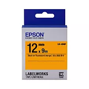 EPSON 原廠標籤帶 螢光系列 LK-4DBF 12mm 橘底黑字