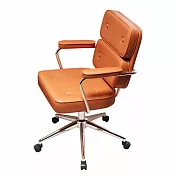【AUS】輕奢厚實舒適皮革辦公椅/電腦椅-五色可選 橘色